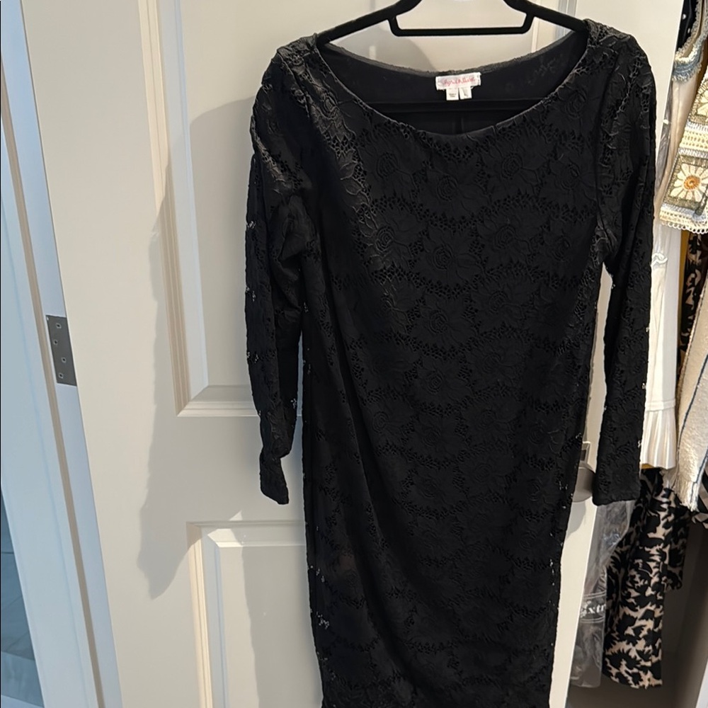 Isabel Maternity Black Sheath Dress with Dolman Sleeves